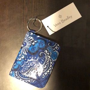 Vera Bradley Campus Double ID NWT in blue tapestry